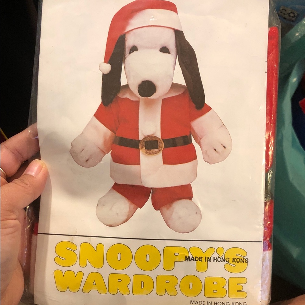 Snoopy Santa Plush Outfit - Red & White